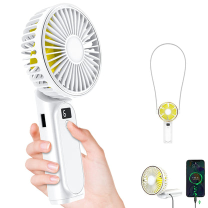 Handheld Desktop Halter Six-gear Can Be Used As Power Bank Digital Display Fan