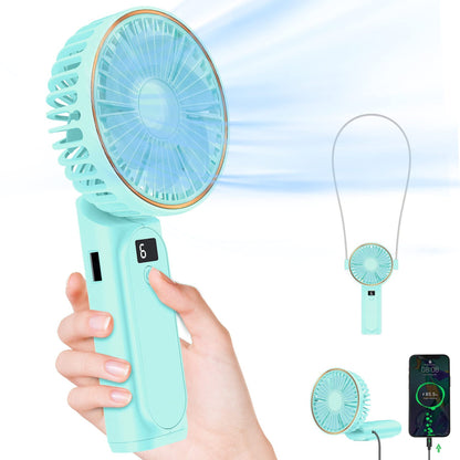 Handheld Desktop Halter Six-gear Can Be Used As Power Bank Digital Display Fan