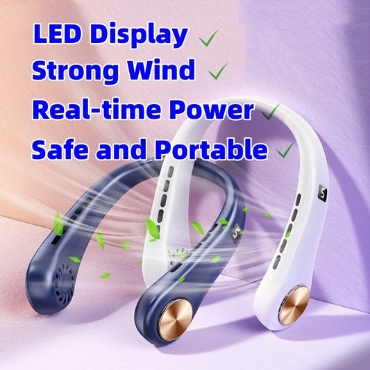 Bladeless Neck Fan – Portable, Rechargeable & Hands-Free Cooling for Summer